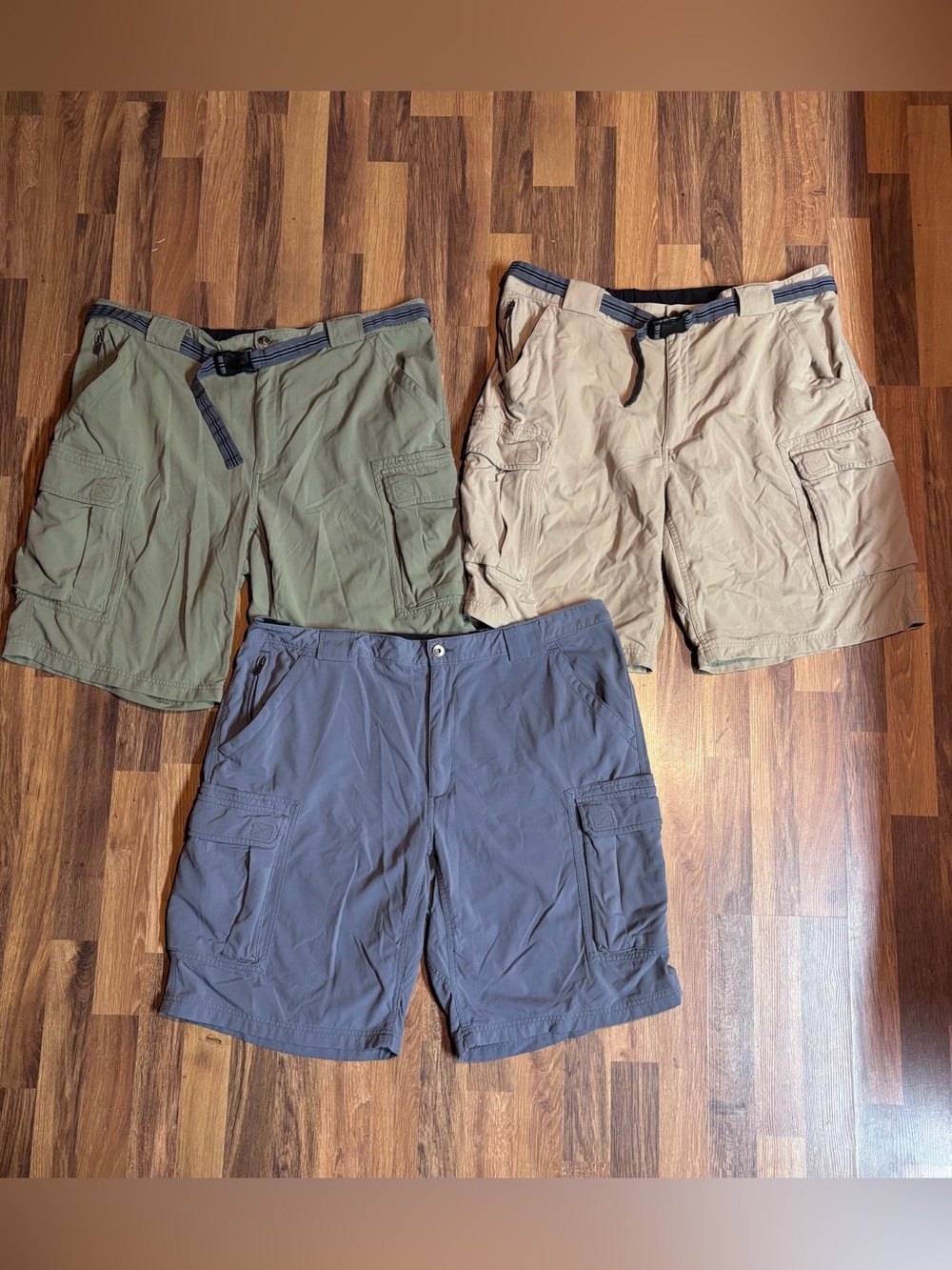 Duluth Trading Mens 2XL Cargo Shorts Nylon (2) Belted Hiking Outdoor Set Of 2